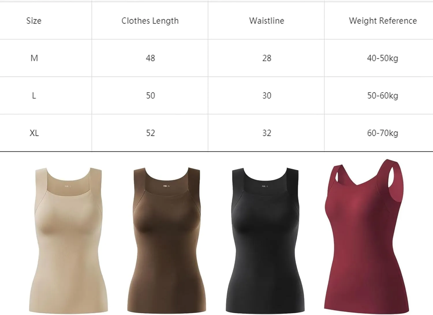 Shamfreshen U Neck Shapewear Built-in Bra Tank, Camisole Tops for Women Built in Bra, Tummy Control Tank Tops