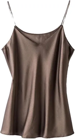 Silk Camisole for Women Silk Bandeau Top Sexy V-Neck Tanks and Camis