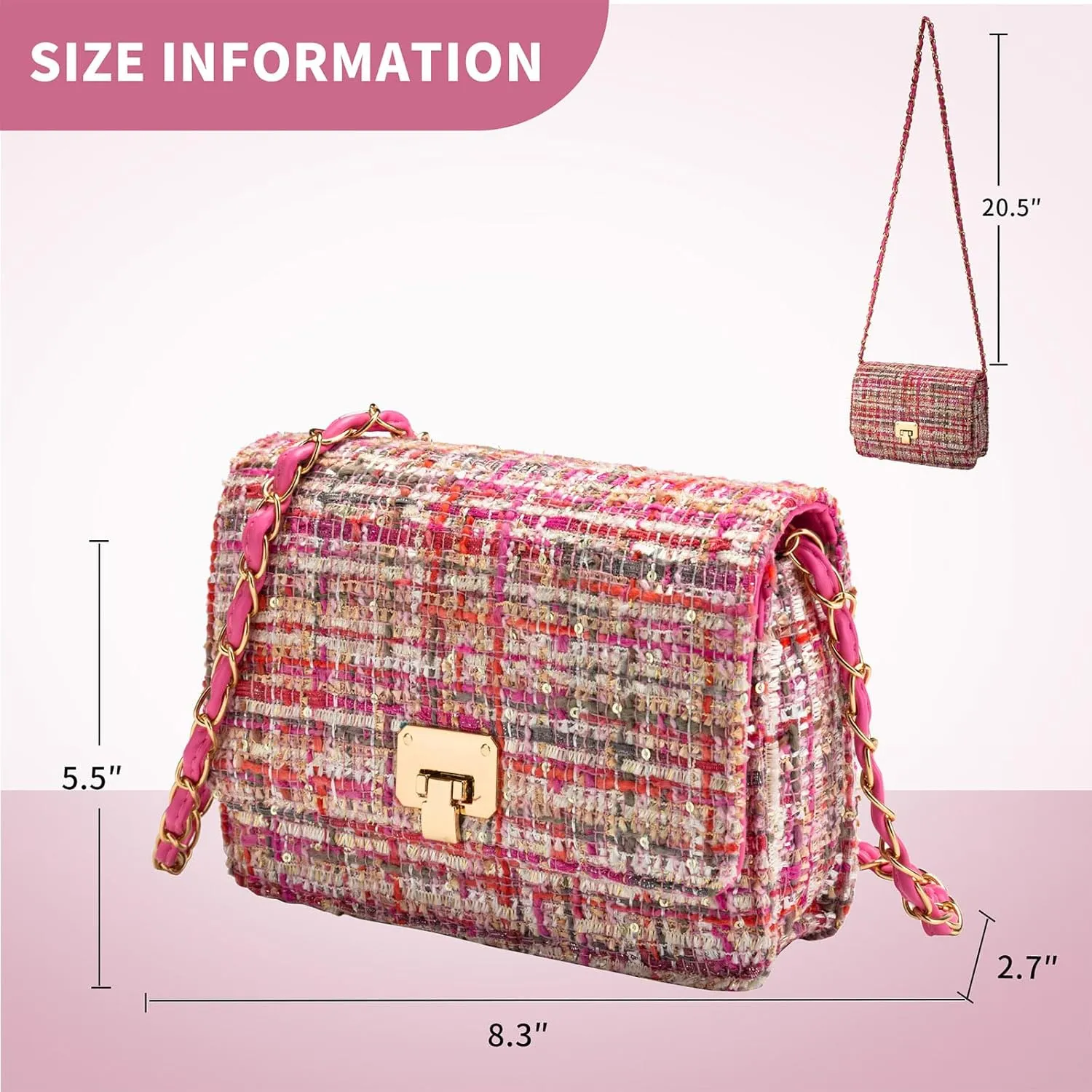 Small Shoulder Bag for Women Mini Purse Handbag PU Leather Crossbody Evening Bag Quilted Satchel, with Chain Strap