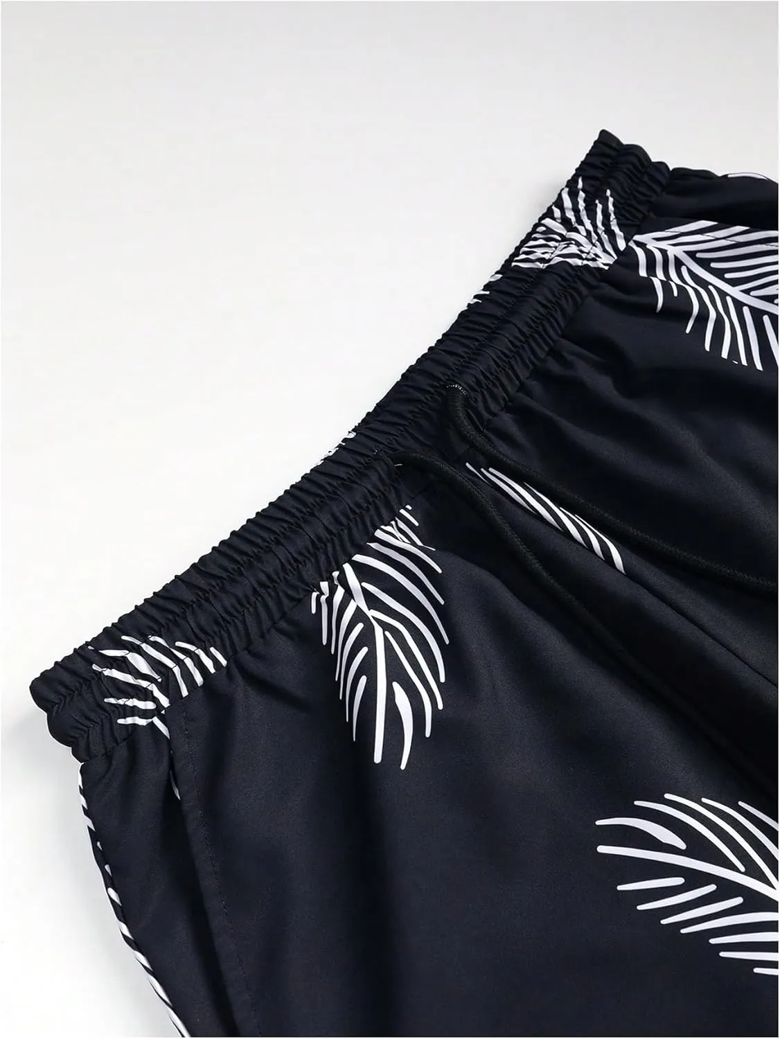 SOLY HUX Men's 2 Piece Outfits Tropical Print Short Sleeve Button Down Hawaiian Shirt and Shorts Set