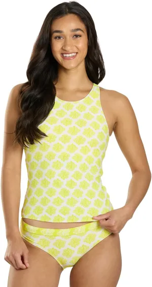 Sporti Women High Neck Tankini Tops - Bathing Suit Tops for Women - Athletic Tank Top Swimsuits with Shelf Bra Support