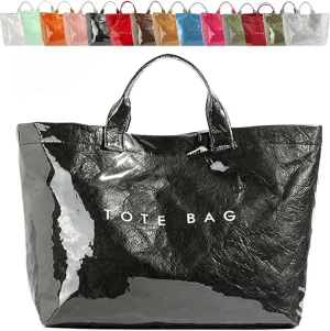 Stellaya Tote Bag,Stellaya Womens Letters Print Tote Bag, PVC Waterproof Kraft Paper Handbags, Perfect for any Occasion