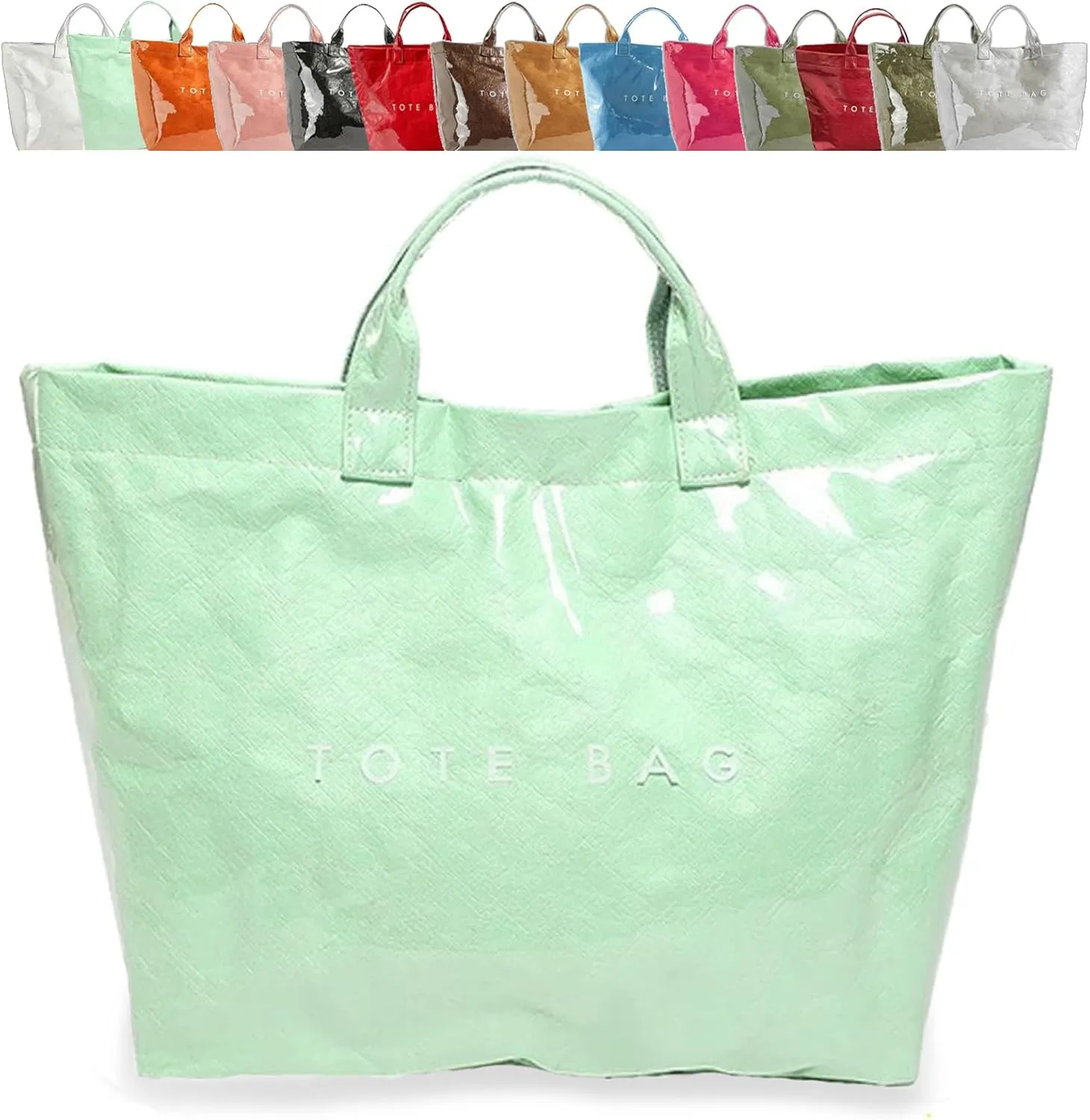 Stellaya Tote Bag,Stellaya Womens Letters Print Tote Bag, PVC Waterproof Kraft Paper Handbags, Perfect for any Occasion