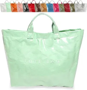 Stellaya Tote Bag,Stellaya Womens Letters Print Tote Bag, PVC Waterproof Kraft Paper Handbags, Perfect for any Occasion