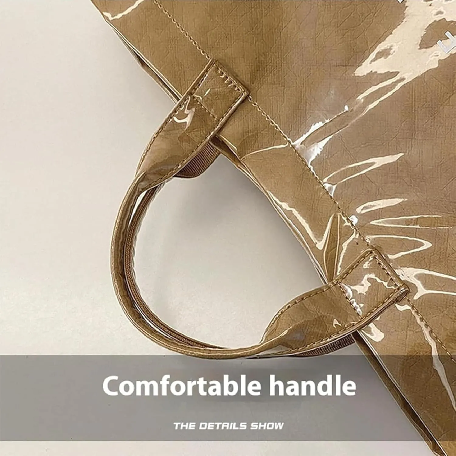 Stellaya Tote Bag,Stellaya Womens Letters Print Tote Bag, PVC Waterproof Kraft Paper Handbags, Perfect for any Occasion