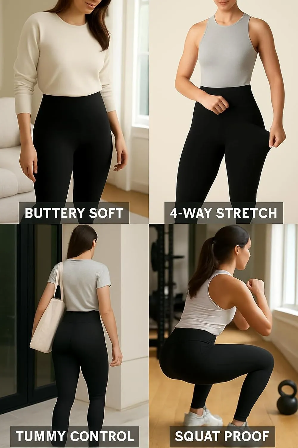 Sunzel Sunlissia High Waisted Leggings for Women Tummy Control Yoga Pants Workout Leggings for Gym Running Everyday