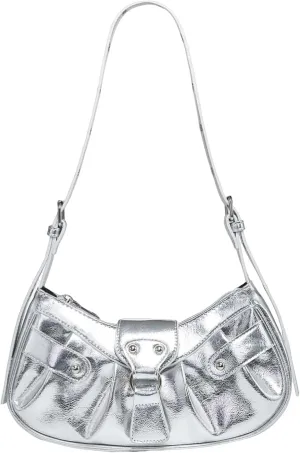 SweatyRocks Women's Buckle Leather Crocodile Embossed Zipper Handbag Shoulder Bag with Adjustable Strap