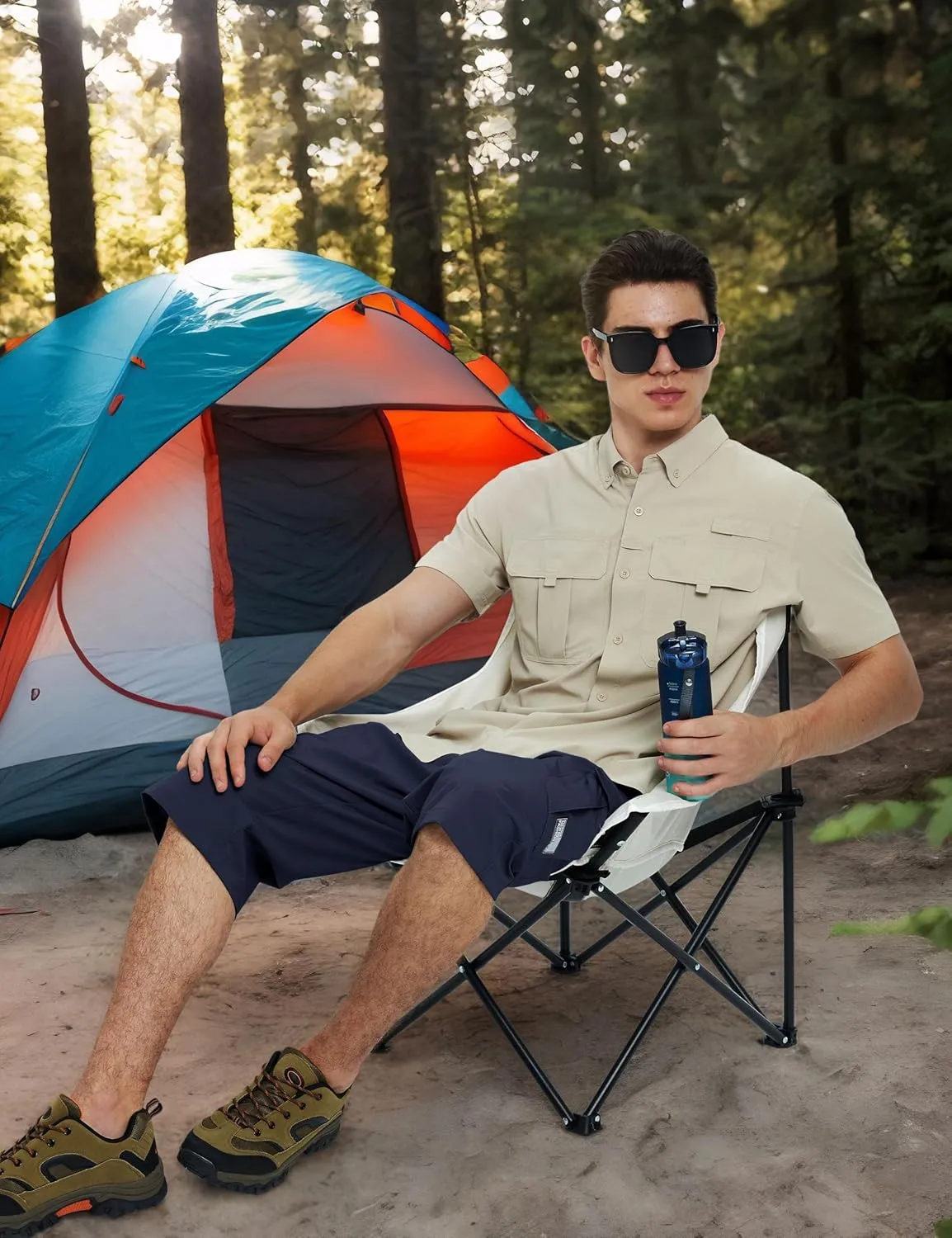 TACVASEN Men's Capri Pants Cargo Long Shorts Quick Dry Lightweight 3/4 Pants Below Knee Summer Hiking Work