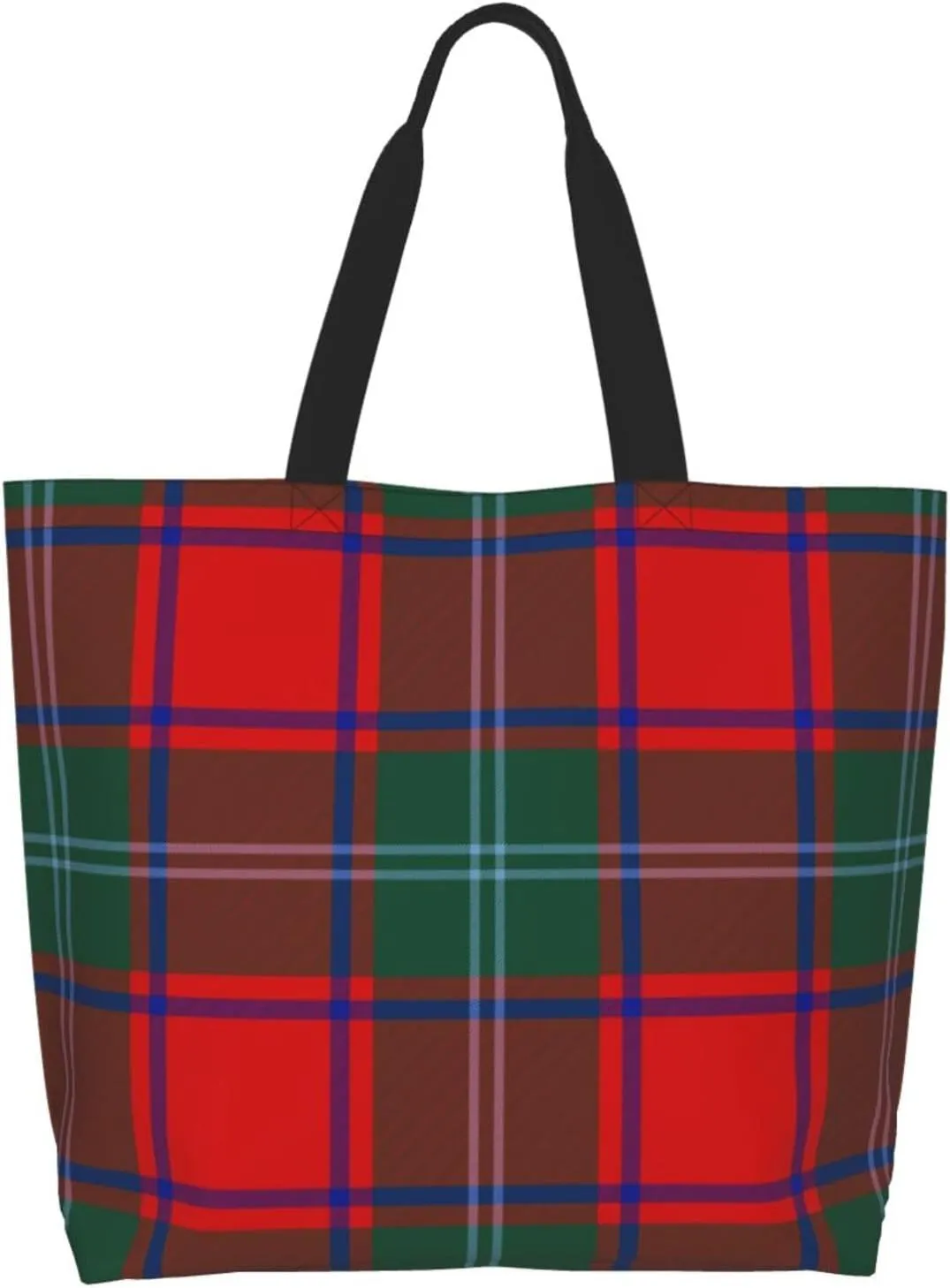 Tartan Tote Bag For Women Weekender Travel Bag Reusable Grocery Bags Large Totes Handbags