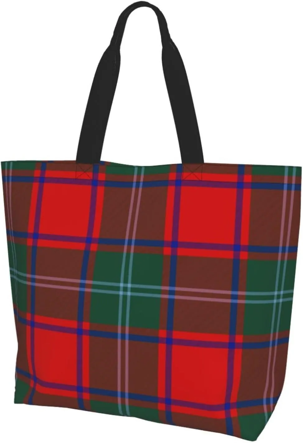Tartan Tote Bag For Women Weekender Travel Bag Reusable Grocery Bags Large Totes Handbags