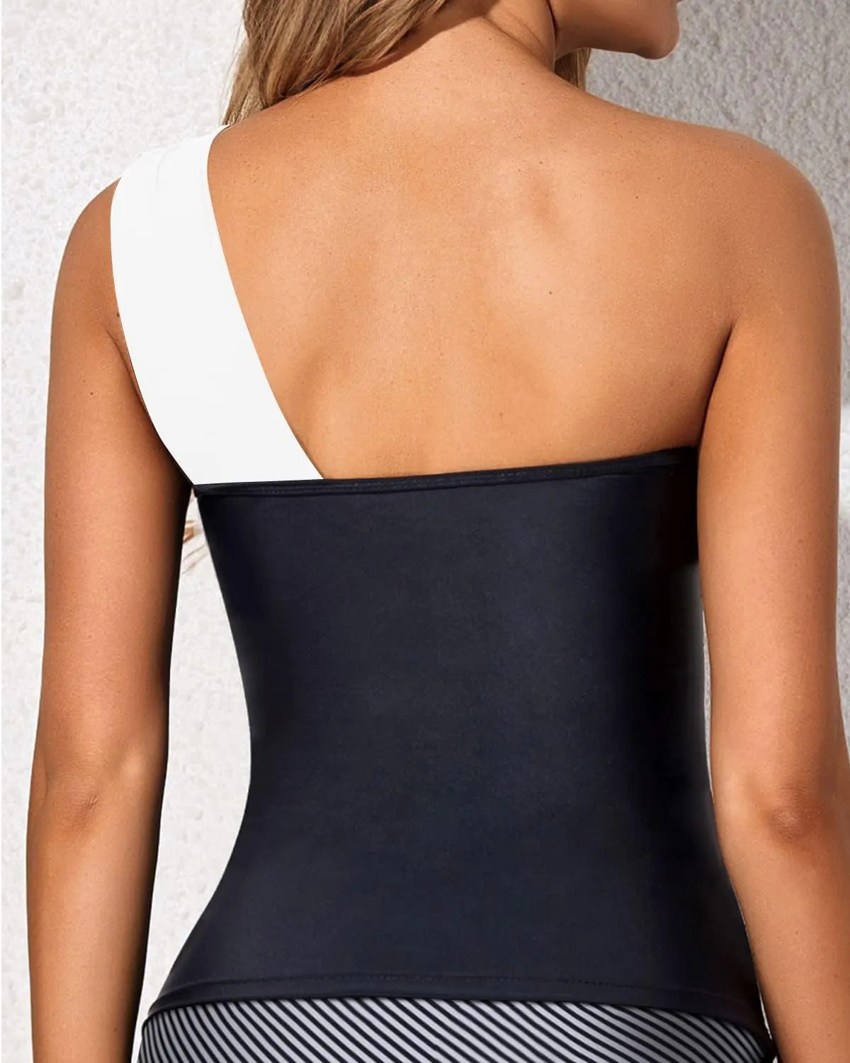 Tempt Me Women Tankini Top Swim Tops Ruched One Shoulder Bathing Suit Swimsuit Tops Only