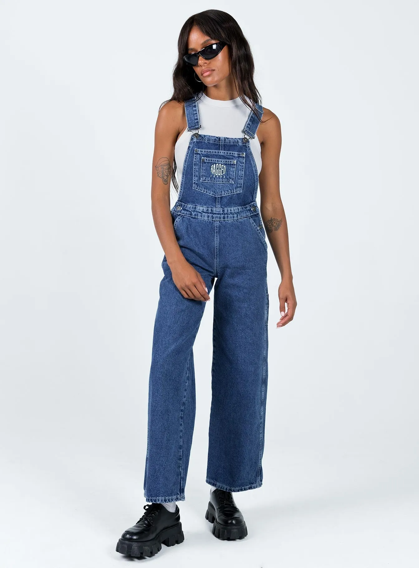 The Ragged Priest Dude Overalls Mid Blue