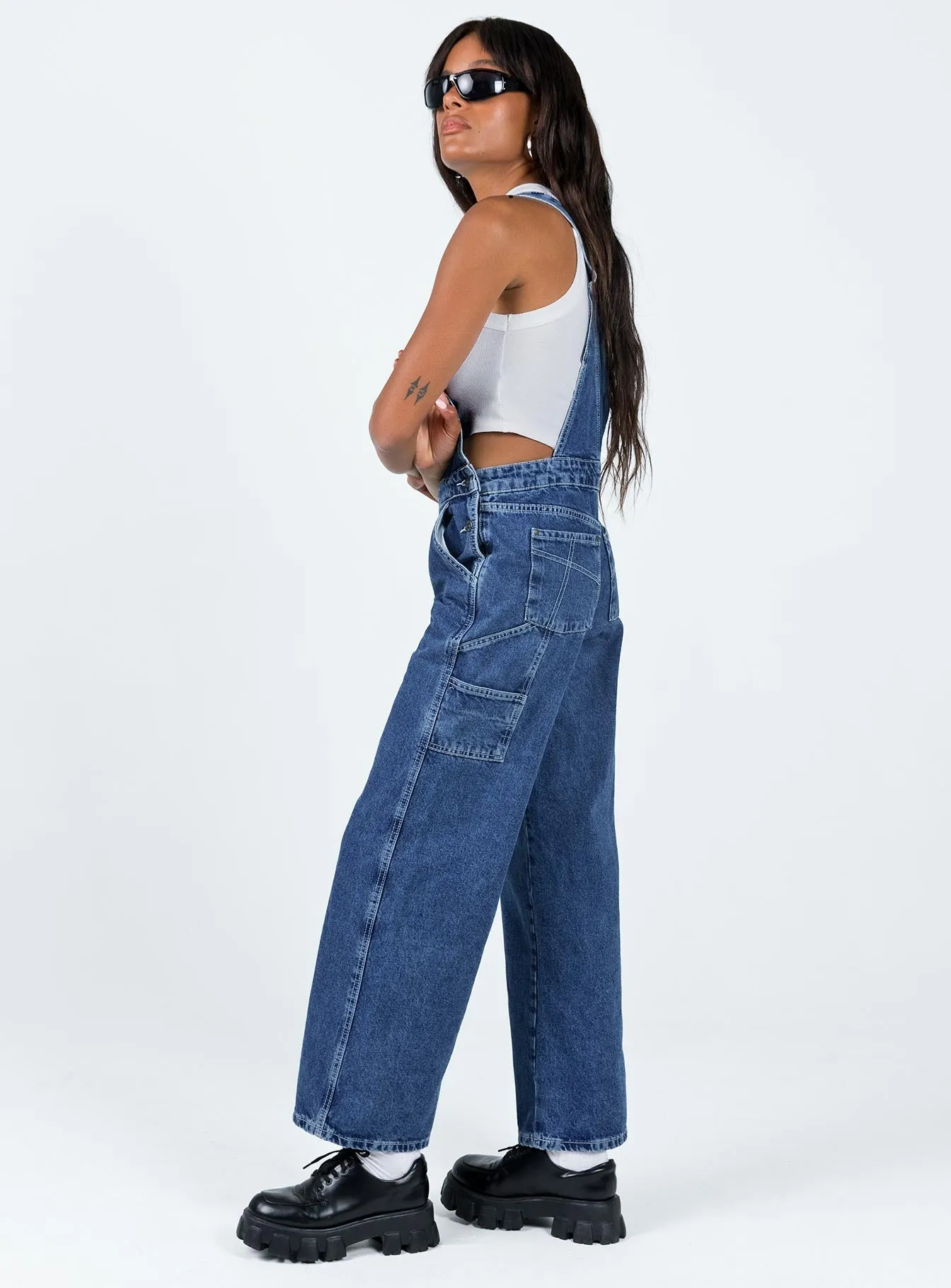 The Ragged Priest Dude Overalls Mid Blue