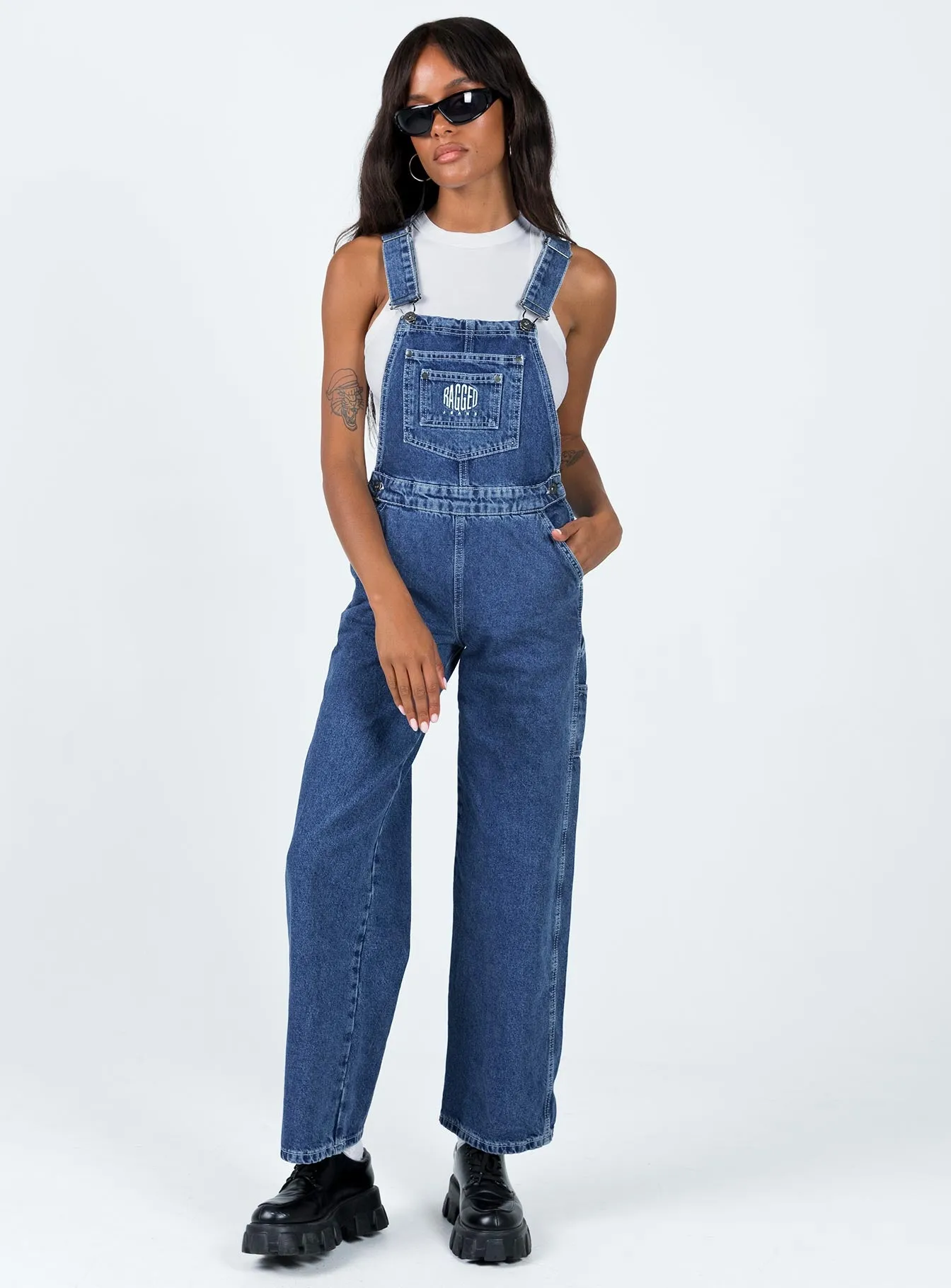 The Ragged Priest Dude Overalls Mid Blue
