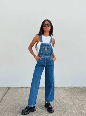 The Ragged Priest Dude Overalls Mid Blue