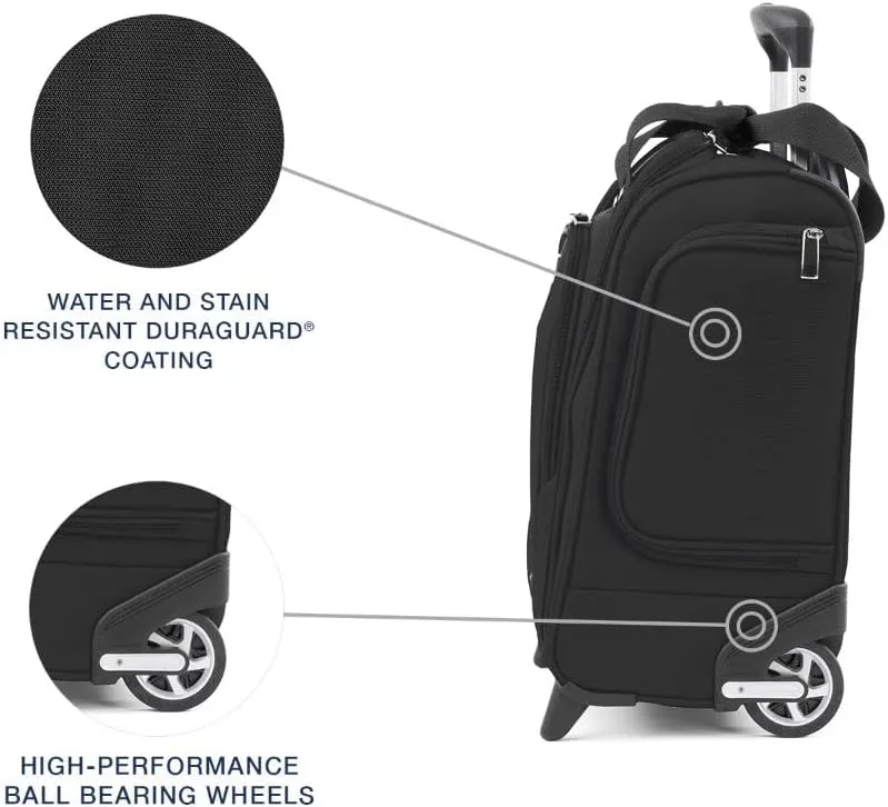 Travelpro Luggage Maxlite 5 Softside Lightweight Rolling Underseat Compact Carry on Upright 2 Wheel Bag, Men and Women, Black, 15-Inch