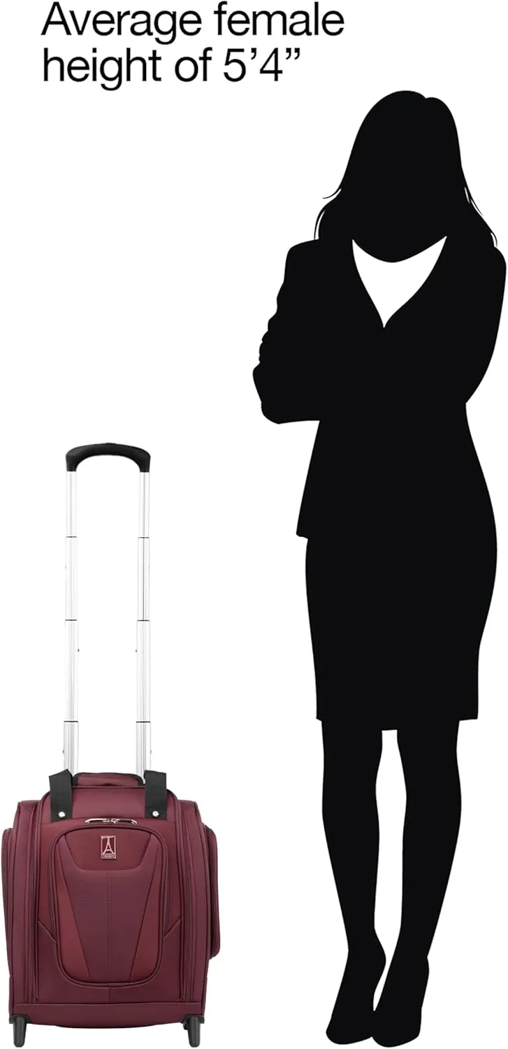 Travelpro Luggage Maxlite 5 Softside Lightweight Rolling Underseat Compact Carry on Upright 2 Wheel Bag, Men and Women, Burgundy, 15-Inch