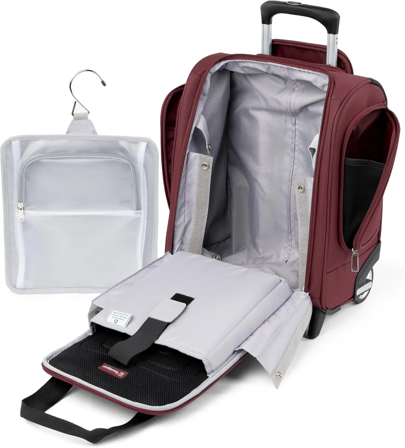 Travelpro Luggage Maxlite 5 Softside Lightweight Rolling Underseat Compact Carry on Upright 2 Wheel Bag, Men and Women, Burgundy, 15-Inch
