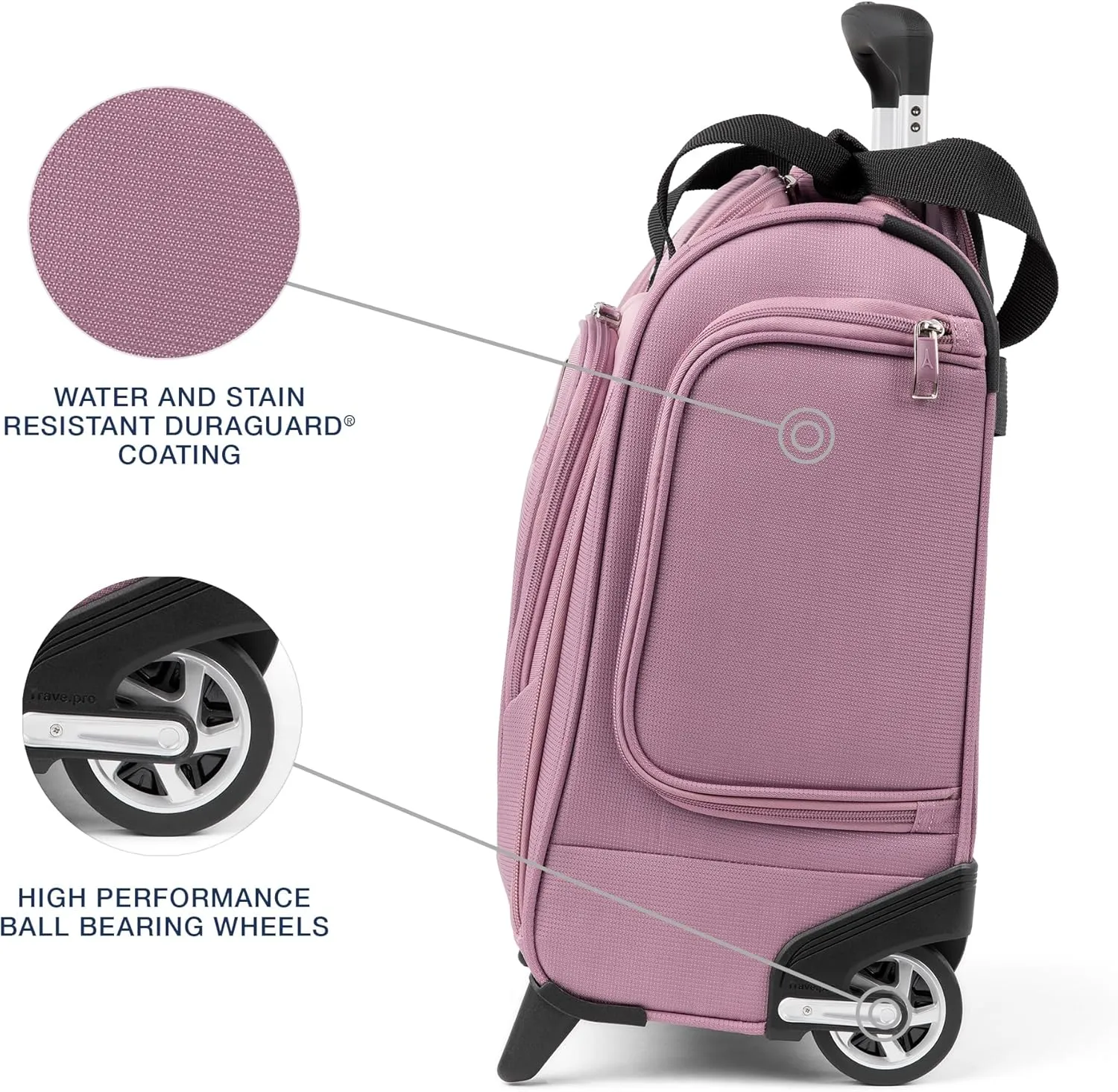 Travelpro Luggage Maxlite 5 Softside Lightweight Rolling Underseat Compact Carry on Upright 2 Wheel Bag, Men and Women, Orchid Pink Purple, 15-Inch
