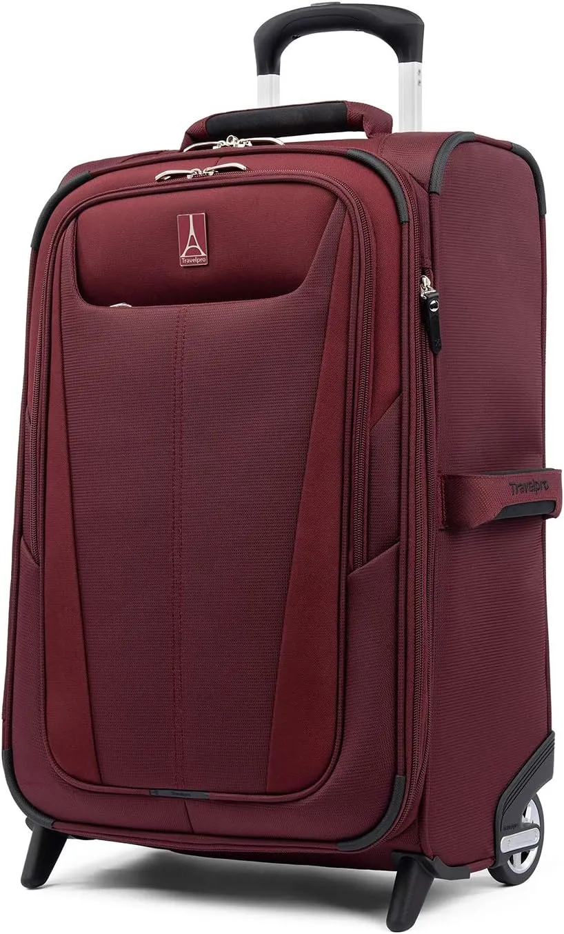 Travelpro Maxlite 5 Softside 2pc Set Expandable Carry On Upright 2 Wheel Luggage/Soft Underseat Tote, Lightweight Suitcase, Men and Women, Burgundy