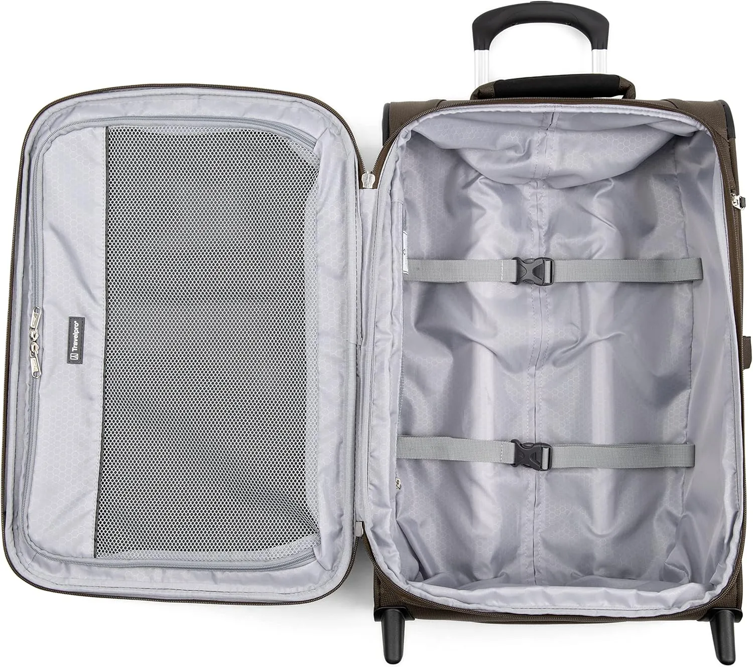 Travelpro Maxlite 5 Softside 2pc Set Expandable Carry On Upright 2 Wheel Luggage/Soft Underseat Tote, Lightweight Suitcase, Men and Women, Mocha
