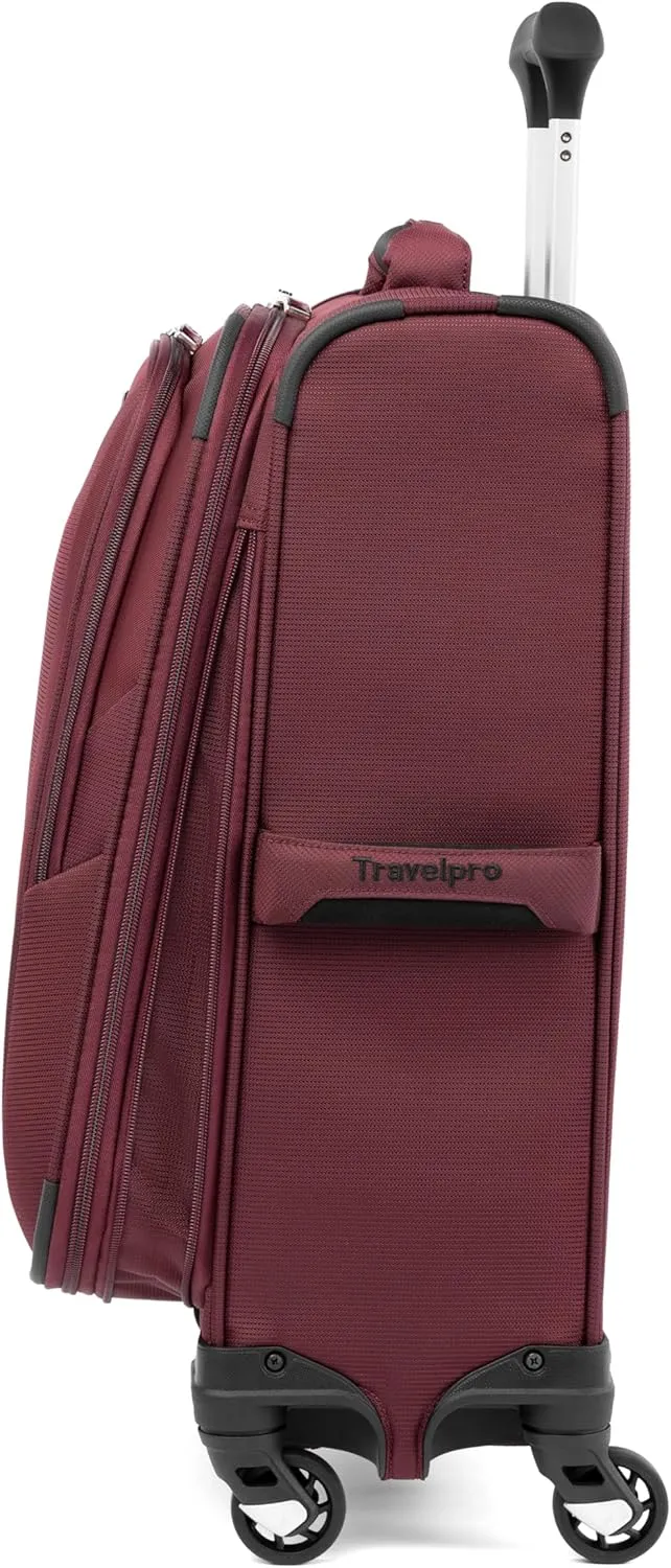 Travelpro Maxlite 5 Softside Expandable Carry on Luggage with 4 Spinner Wheels, Lightweight Suitcase, Men and Women, Burgundy, Compact Carry on 20-Inch