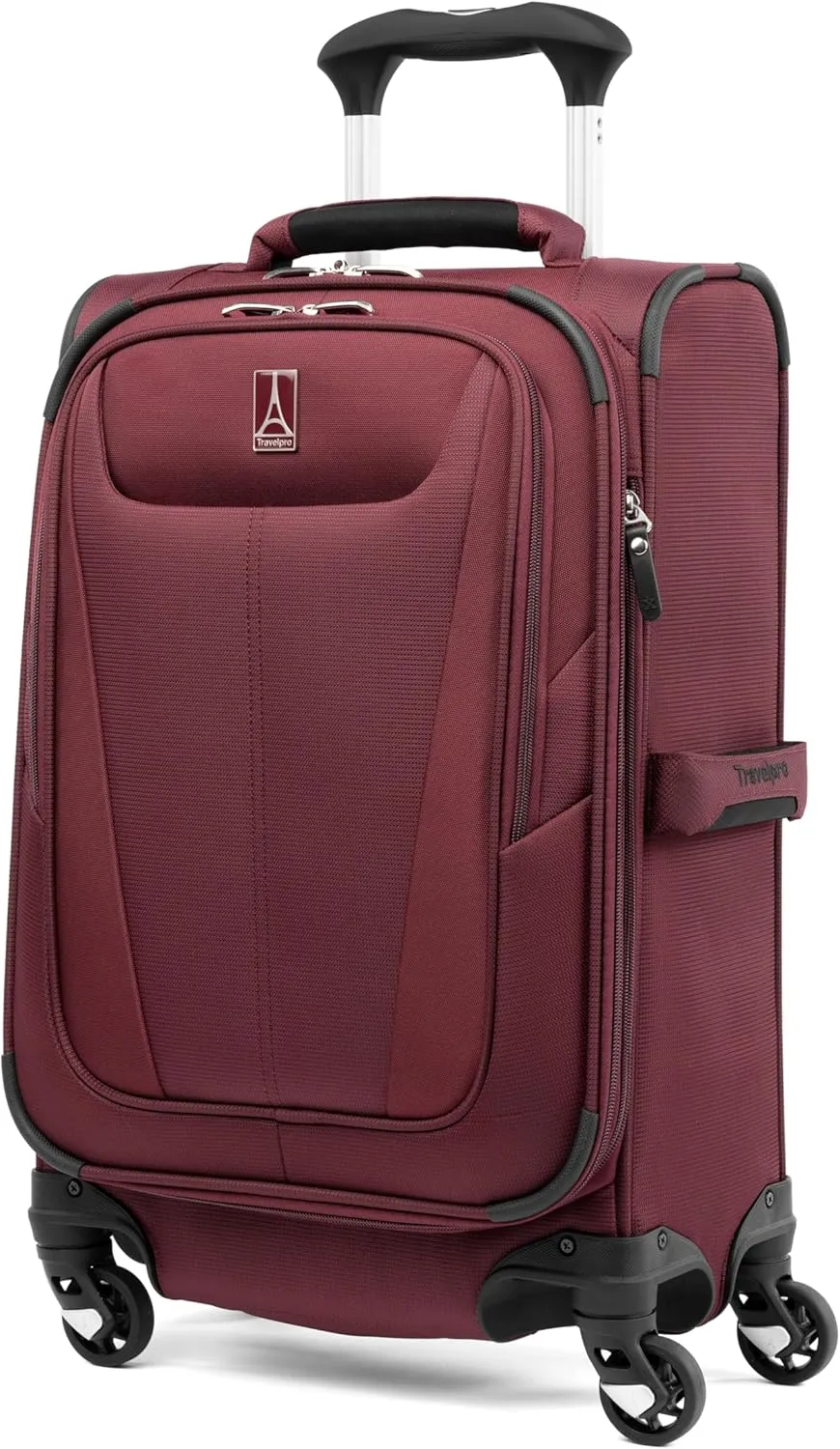 Travelpro Maxlite 5 Softside Expandable Carry on Luggage with 4 Spinner Wheels, Lightweight Suitcase, Men and Women, Burgundy, Compact Carry on 20-Inch
