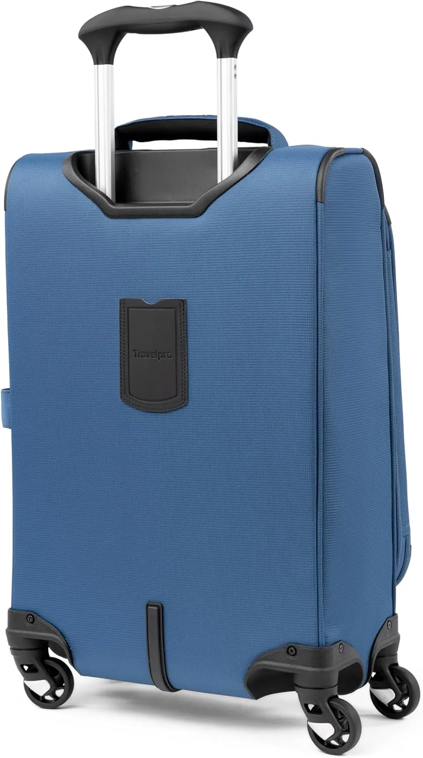 Travelpro Maxlite 5 Softside Expandable Carry on Luggage with 4 Spinner Wheels, Lightweight Suitcase, Men and Women, Ensign Blue, Compact Carry-on 20-Inch