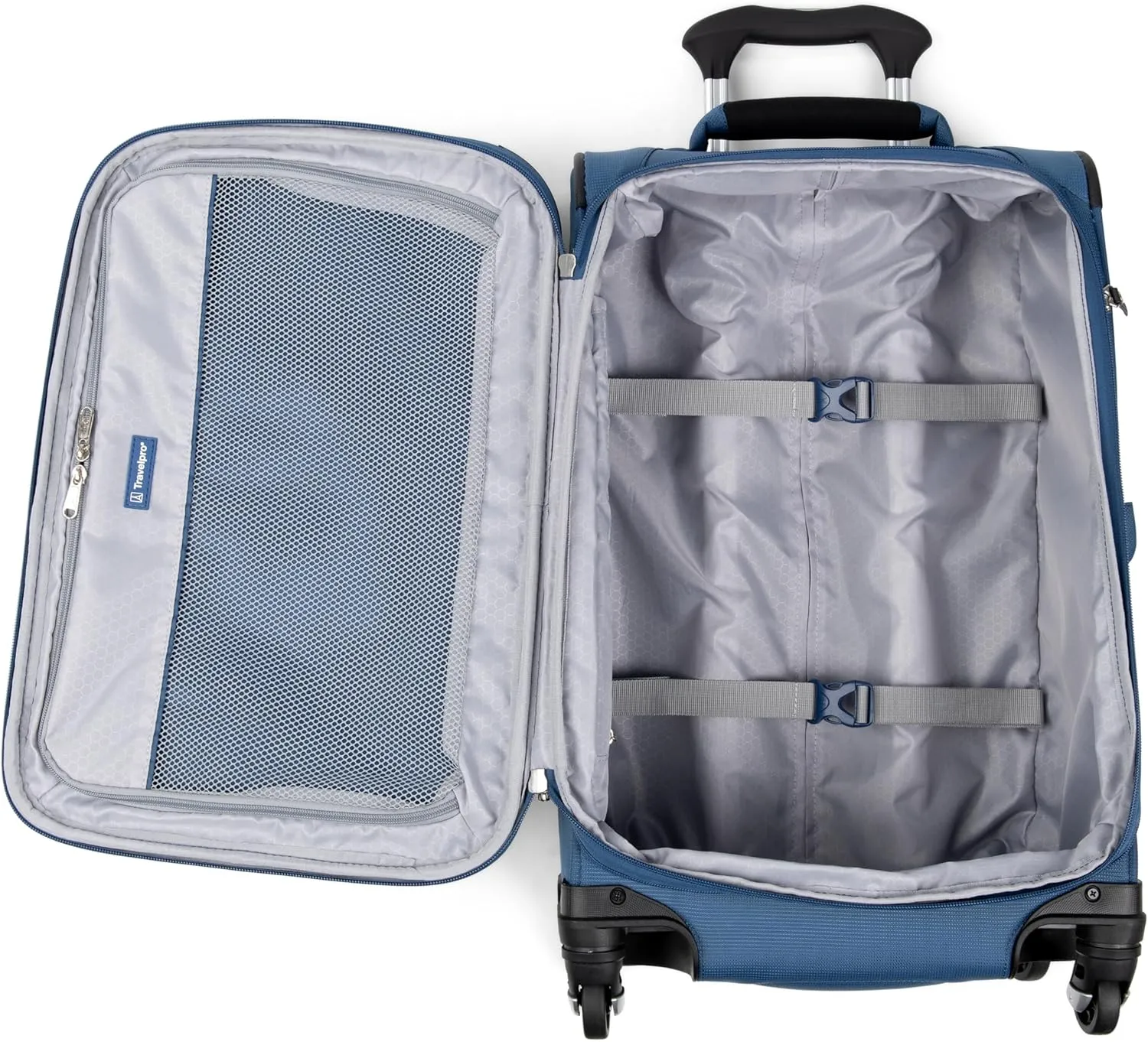 Travelpro Maxlite 5 Softside Expandable Carry on Luggage with 4 Spinner Wheels, Lightweight Suitcase, Men and Women, Ensign Blue, Compact Carry-on 20-Inch
