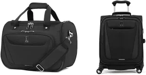 Travelpro Maxlite 5-Softside Expandable Spinner Wheel Luggage, Black, 2-Piece Set (Tote/19)