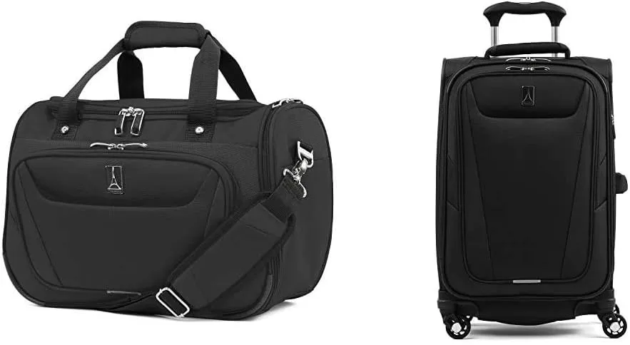 Travelpro Maxlite 5-Softside Expandable Spinner Wheel Luggage, Black, 2-Piece Set (Tote/21)