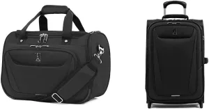 Travelpro Maxlite 5-Softside Lightweight Expandable Upright Luggage, Black, 2-Piece Set (Tote/21)