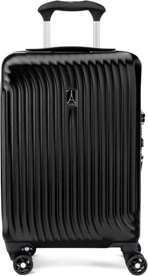Travelpro Maxlite Air Hardside Expandable Carry on Luggage, 8 Spinner Wheels, Lightweight Hard Shell Polycarbonate Suitcase, Black, Compact Carry On 20-Inch