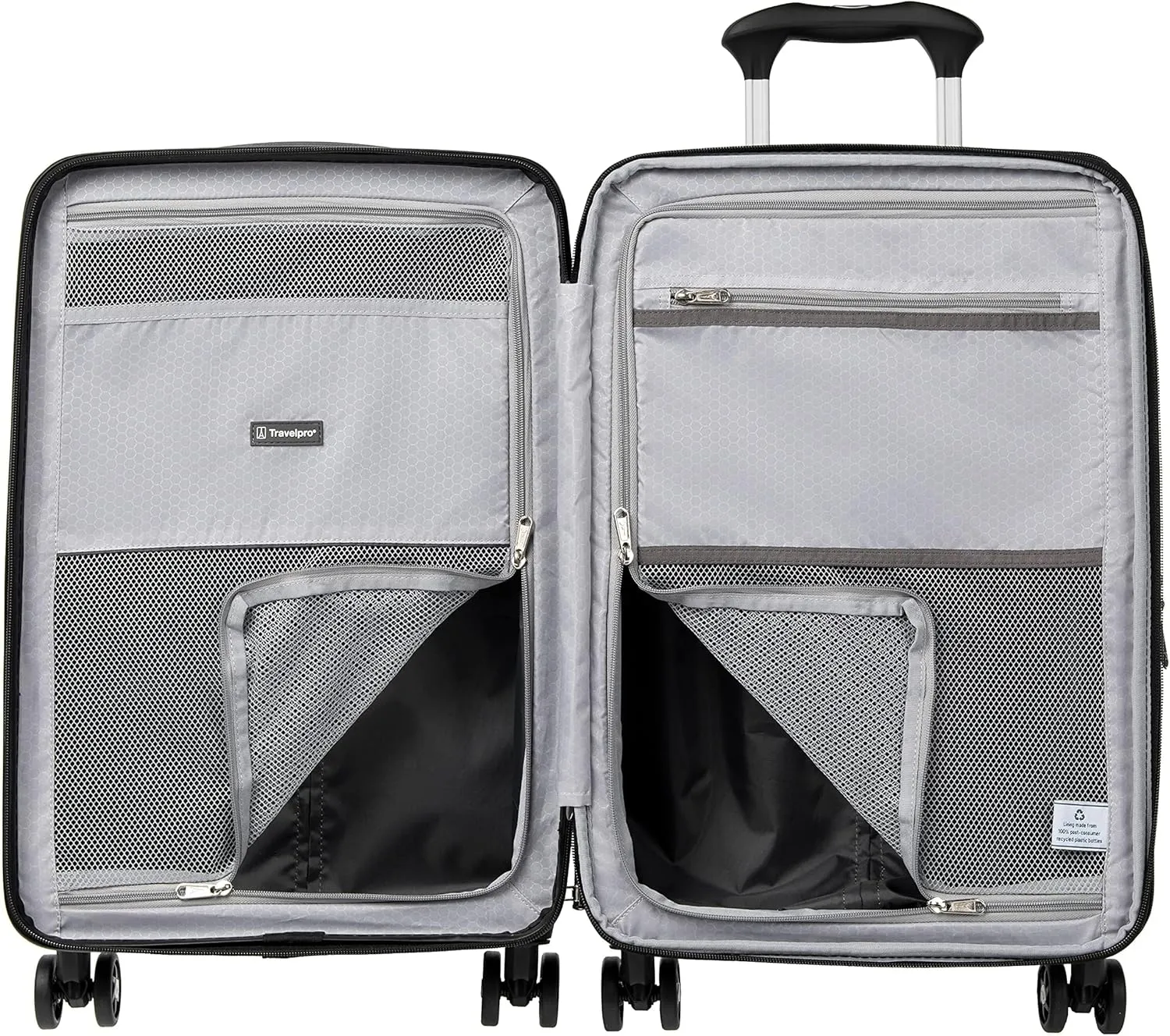 Travelpro Maxlite Air Hardside Expandable Carry on Luggage, 8 Spinner Wheels, Lightweight Hard Shell Polycarbonate Suitcase, Metallic Silver, Compact Carry On 20-Inch