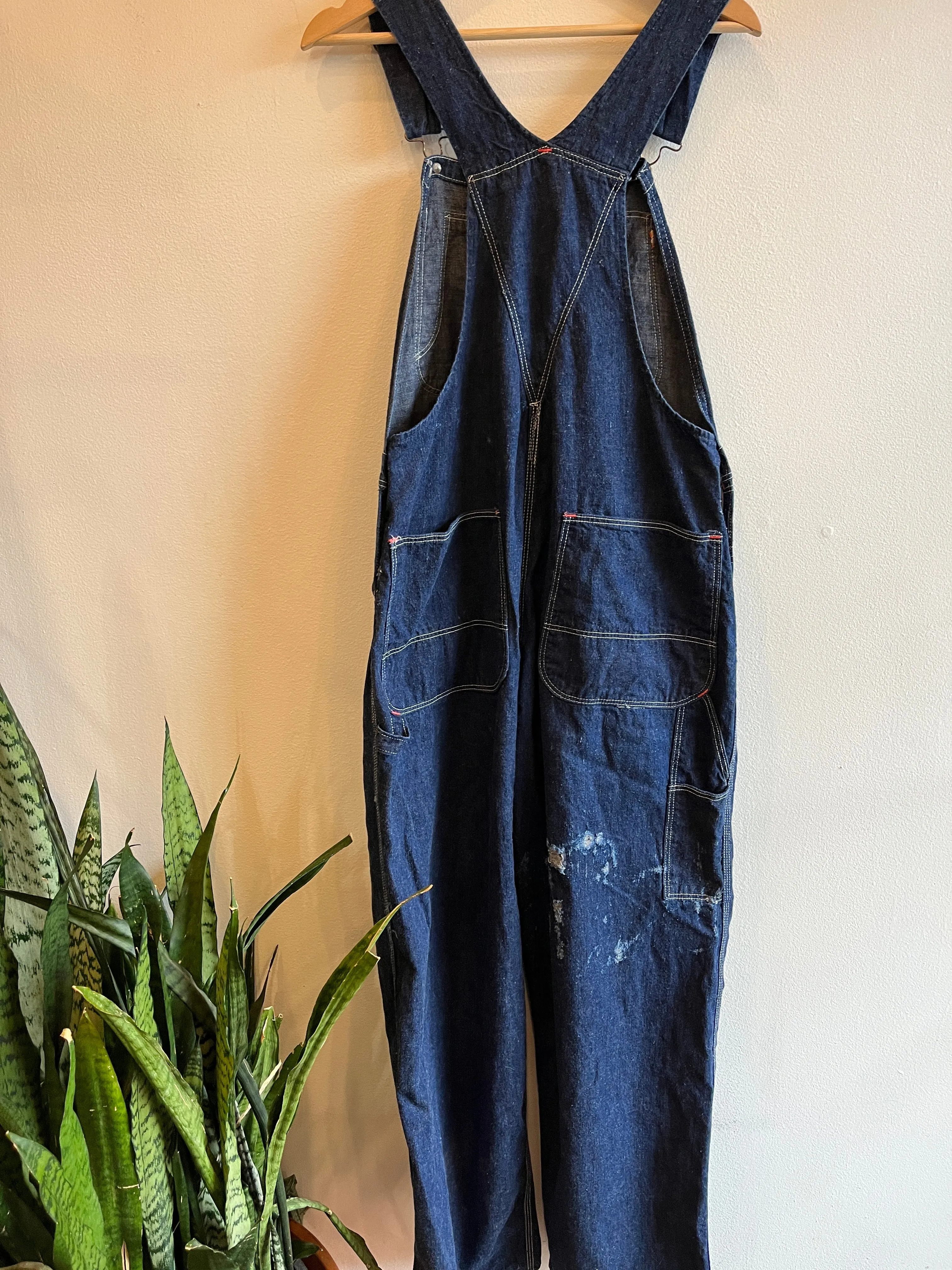 Vintage 1940/1950s Blue Bell Darkwash Denim Overalls