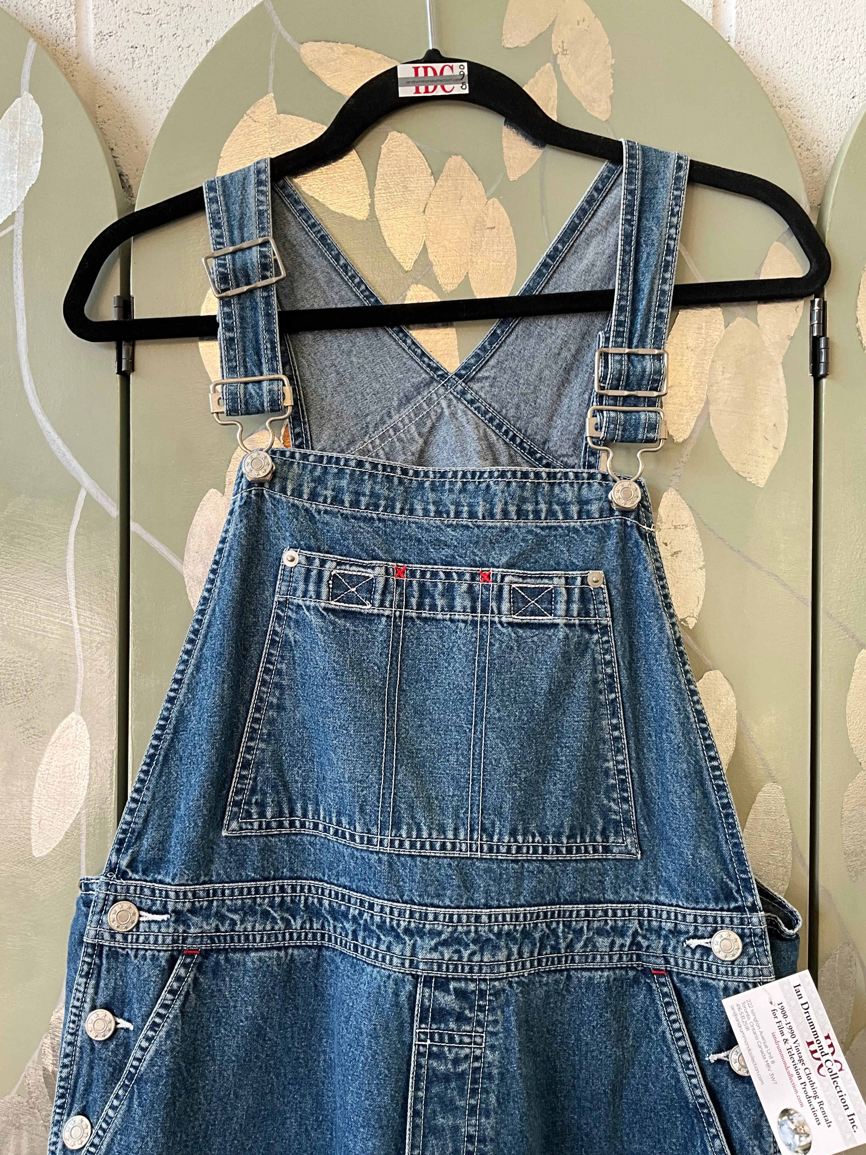 Vintage 1990s Cropped Denim Overalls/ Dungarees, Medium