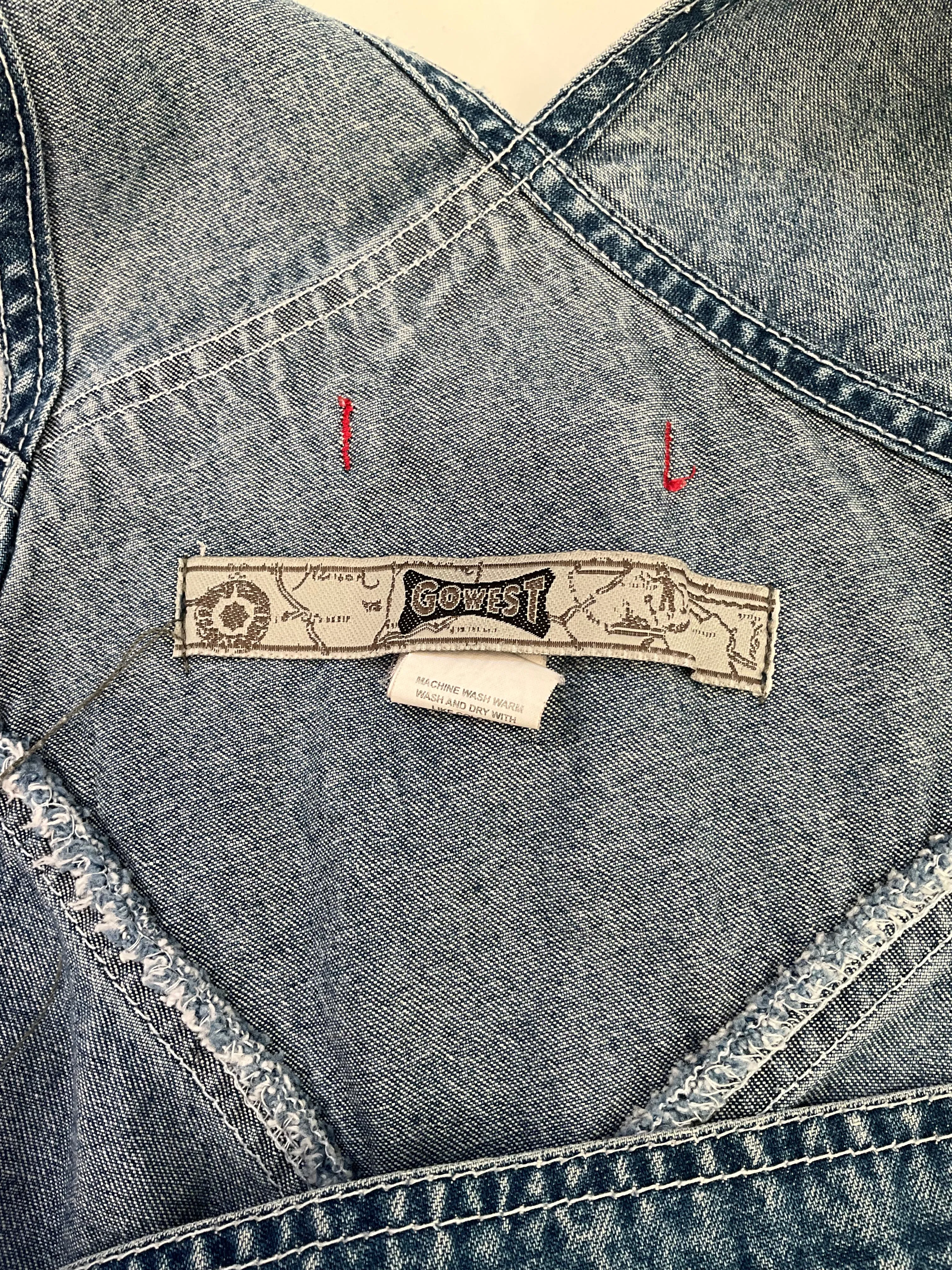 Vintage 1990s Cropped Denim Overalls/ Dungarees, Medium