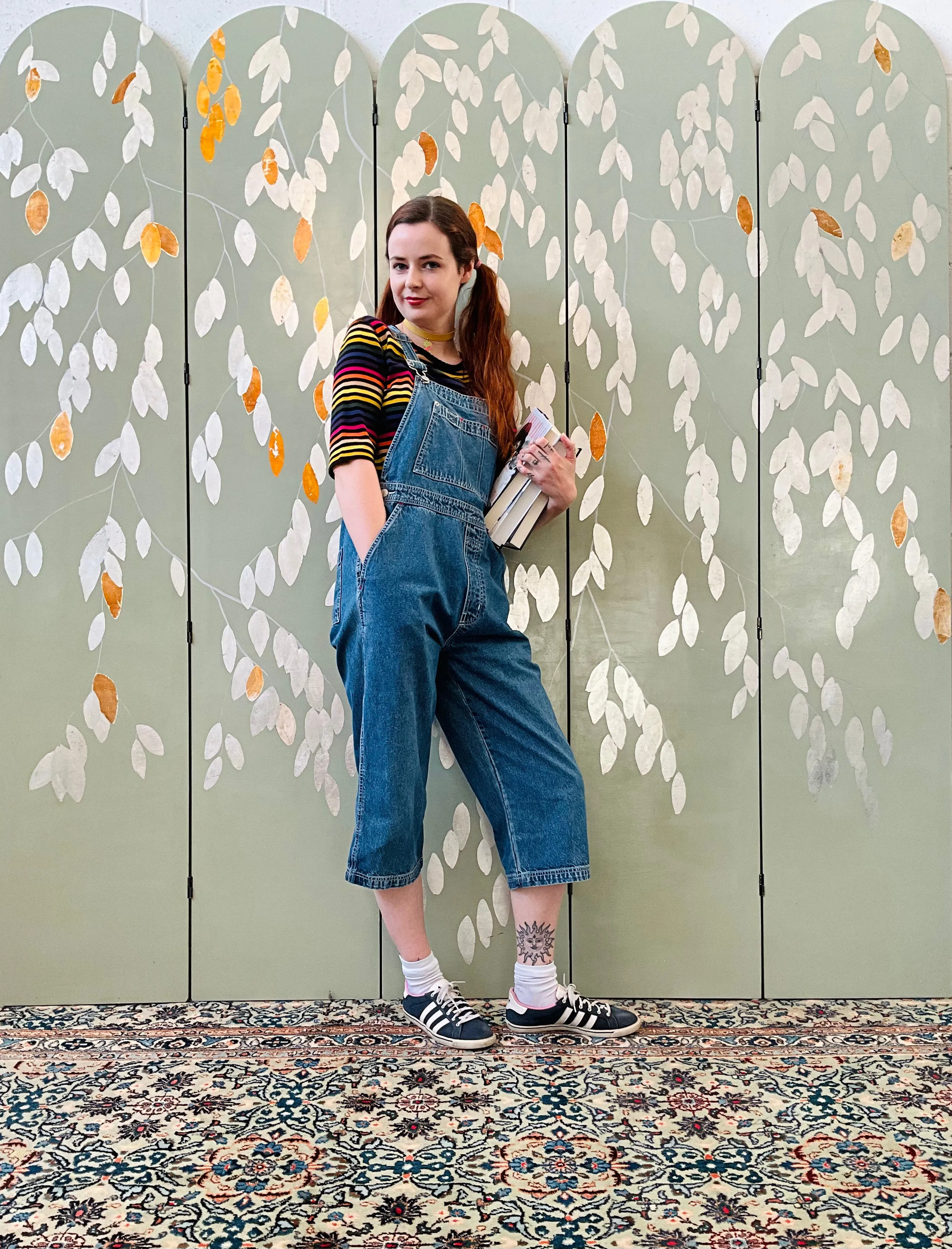 Vintage 1990s Cropped Denim Overalls/ Dungarees, Medium