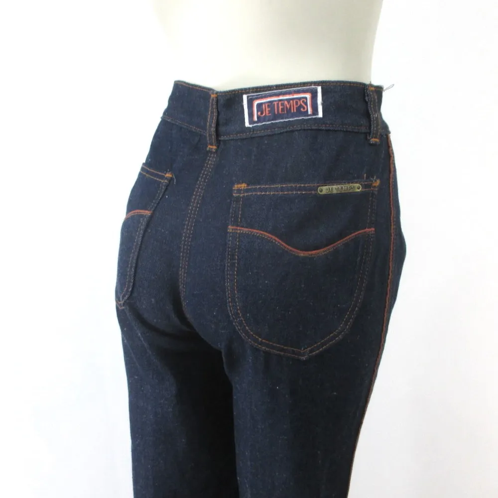 Vintage 80s High Waist Je Temps Denim Blue Jeans S