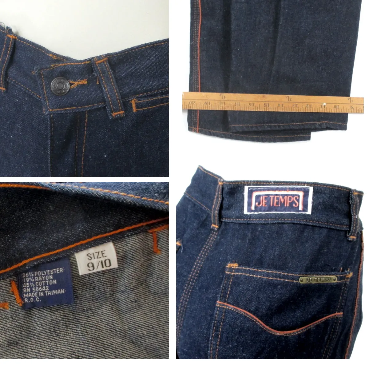 Vintage 80s High Waist Je Temps Denim Blue Jeans S
