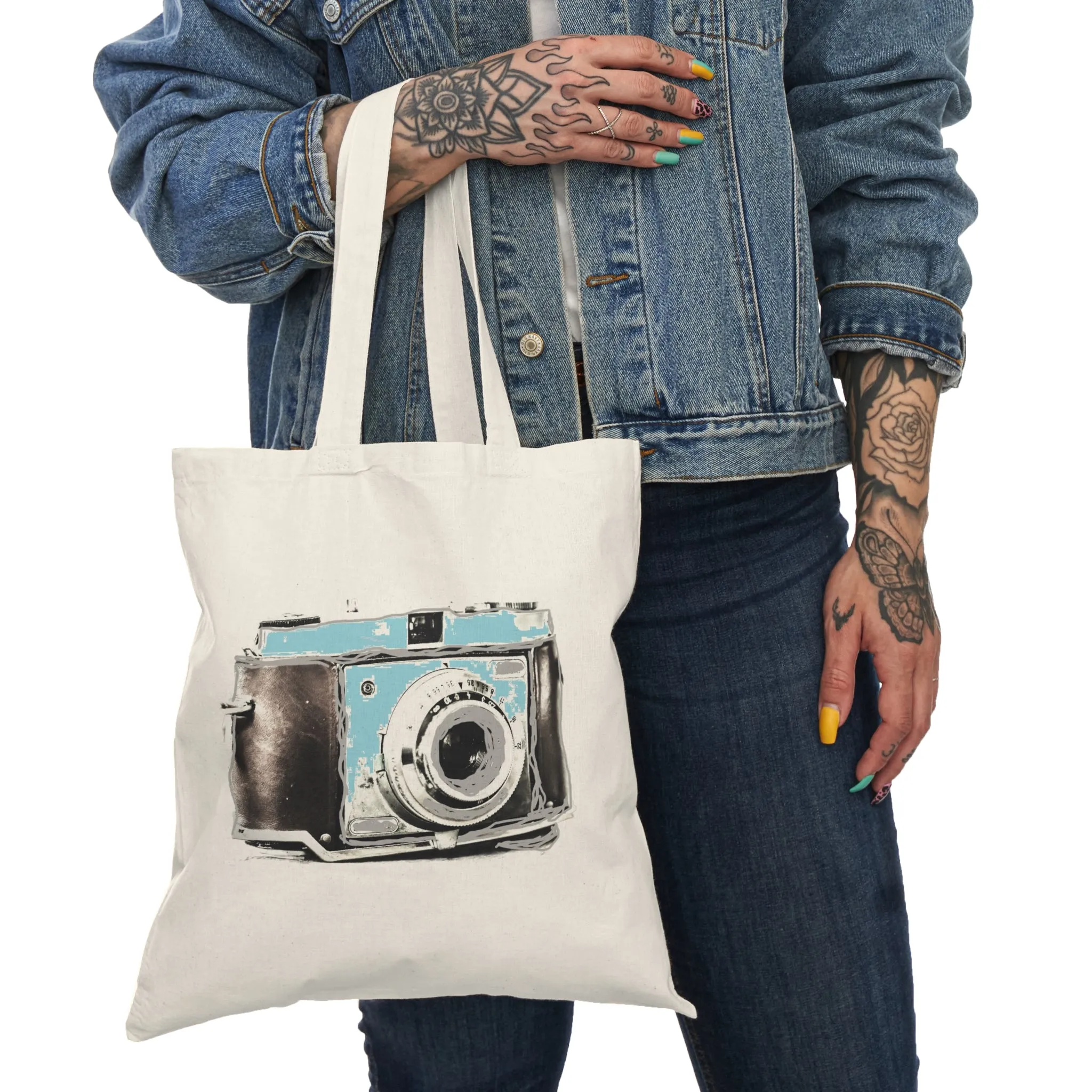 Vintage Camera - Natural Tote Bag ~ Sharon Dawn Collection
