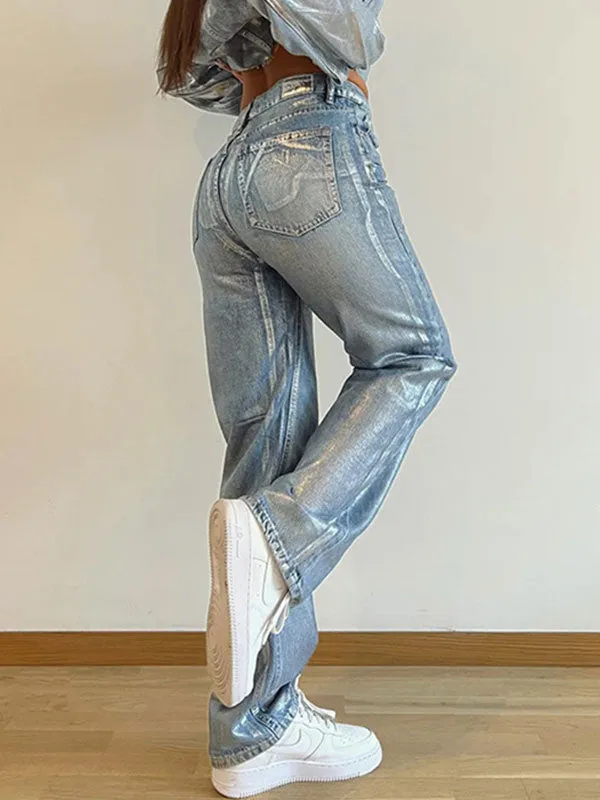 Vintage Gradient High Waist Jeans
