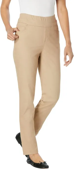 Woman Within Plus Size Flex-Fit Pull-On Slim-Leg Denim Jean