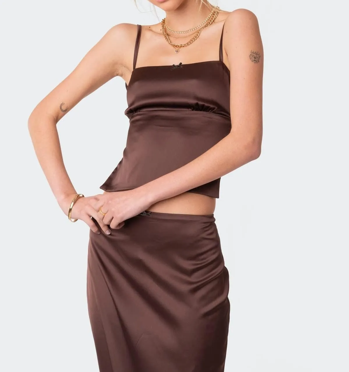 Women Hollow Out 2 Piece Skirt Set Y2K Halter Backless Crop Camis Slim Fit Tube Tops Split Maxi Skirts Outfits