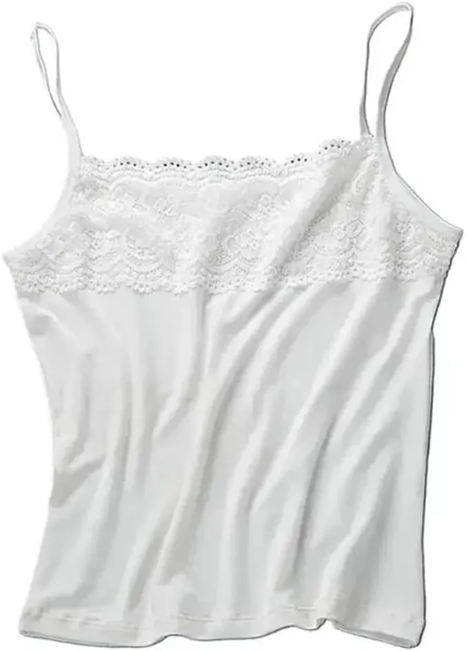 Women Slim Lace Splicing Camisole For Summer Casual Sleeveless Slim Sling Tanks Vest