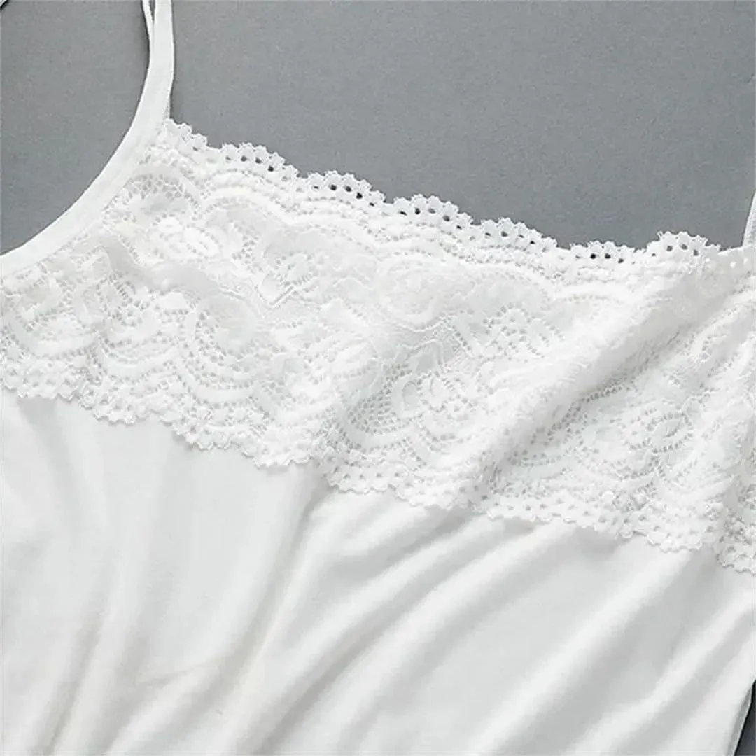 Women Slim Lace Splicing Camisole For Summer Casual Sleeveless Slim Sling Tanks Vest