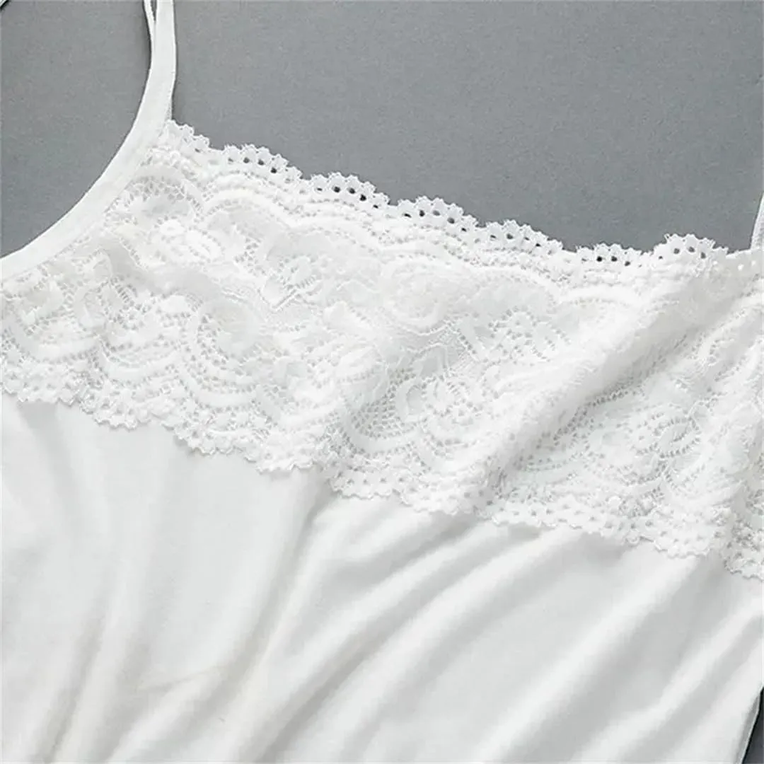 Women Slim Lace Splicing Camisole For Summer Casual Sleeveless Slim Sling Tanks Vest