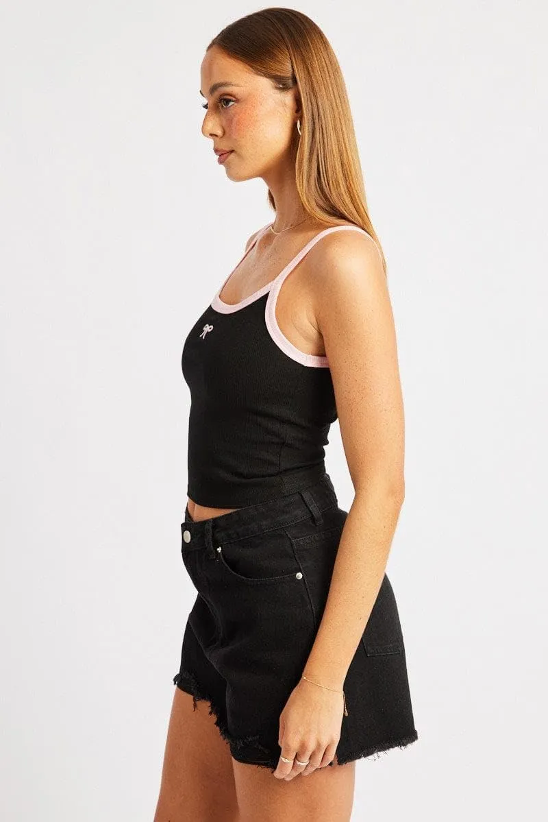 Women Spaghetti Strap Striped Camisole Top Slim Scoop Neck Backless Crop Tops Summer Streetwear