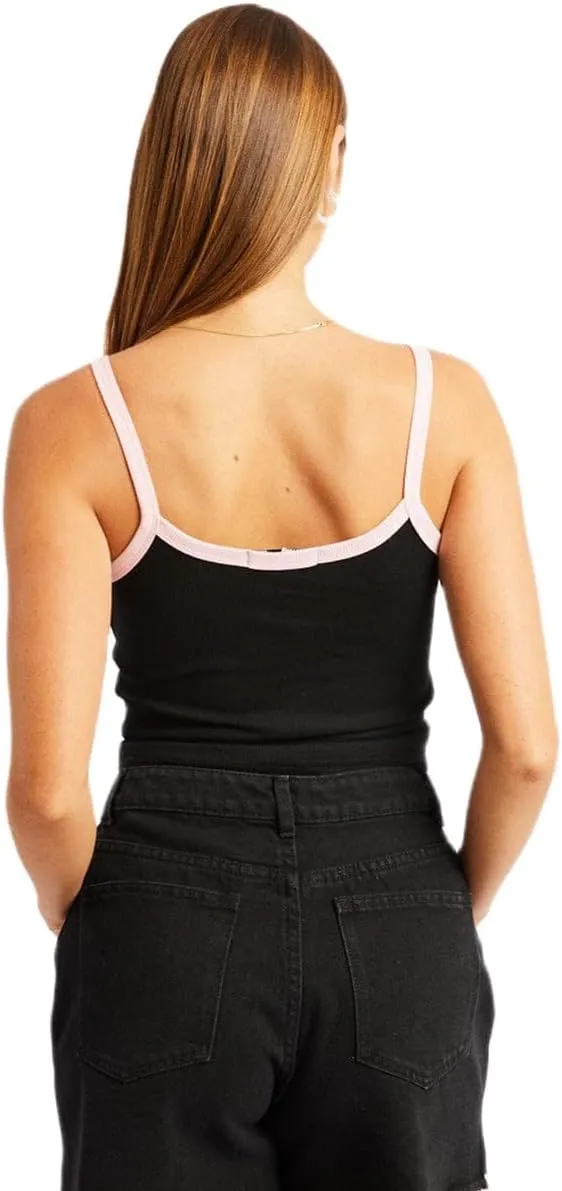 Women Spaghetti Strap Striped Camisole Top Slim Scoop Neck Backless Crop Tops Summer Streetwear