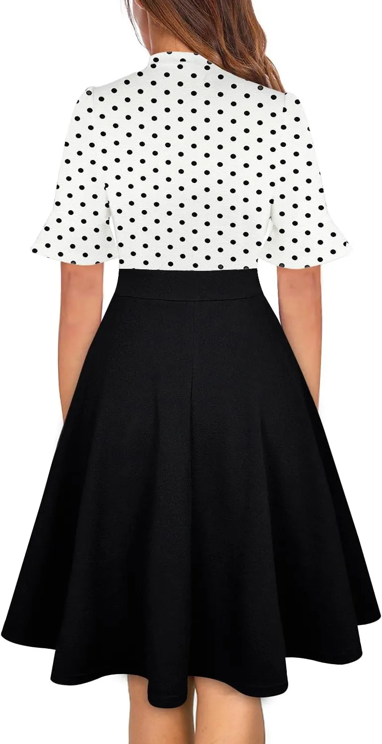 Women Summer Floral Ruffle Sleeve Wear to Work Church Wedding Guest Party Dresses